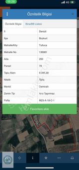 Bozkurt Merkezde İmara 400m Mesafede 9.395m2 Satılık Tarla