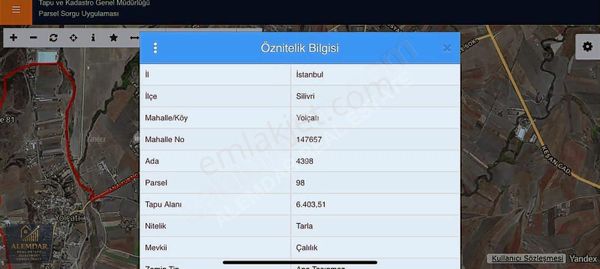 Silivride 6.403 M² Tek Tapulu Müstakil Çiftlik