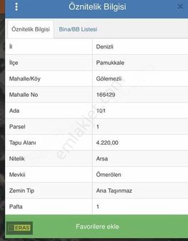 Pamukkale Gölemezli'de 4220m2 Satılık İmarlı Köyiçi Parsel