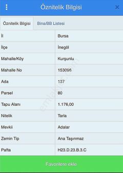 İnegöl Kurşunlu'da Satılık Fırsat Tarla