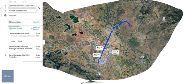 Konya Seydişehir Manastır M Satılık Tarla 3575 M2 Köye 1 Km
