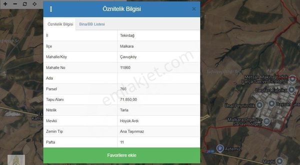 Kazan Emlaktan Yatırımlık 71 Dönüm Tarla