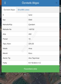 Dikili Çandarlı Da Deniz Manzaralı Satılık Arsa