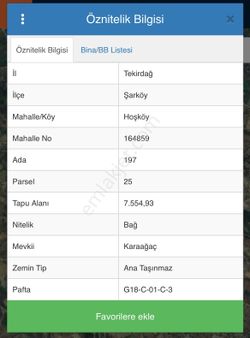 Tekirdağ Şarköy Hoşköy’de 7554 Metrekare Deniz Manzaralı Zeytinlik