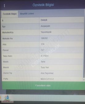 Acıpayam Da Satılık Tarla