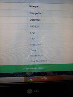 Konya Beyşehir Üzümlü Mahallesinde 6685m Yola Sıfır Tarla Satılıktır