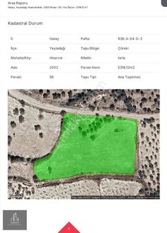 Hisarcıkta 3 Cephesi Resmi Yola Sıfır 5.3 Dönüm Düz Parsel
