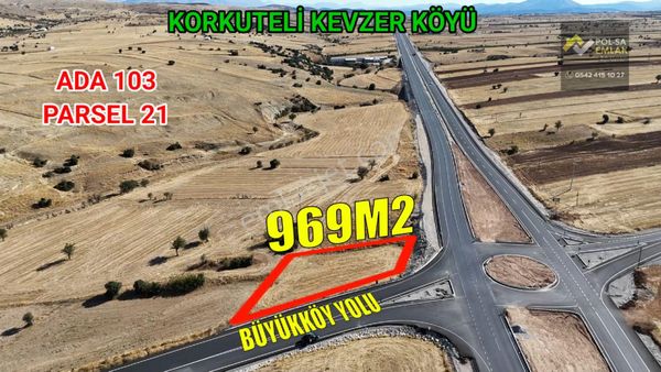 ✅korkuteli✅kevzer Köy✅satılık 969m2 Tarla✅duble Yola Cephe