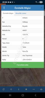 Ank Gölbası Boyalık Köy Yakını 11676 M2 Etrafı Cevrili Satılık Tarla