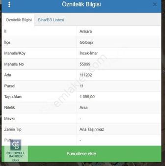 İncek Bölgesinin En Değerli Lokasyonunda Satılık 1100 M2 Arsa