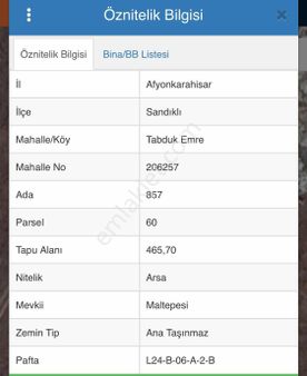 B+3 Kat Müsadeli 465m2 Arsa