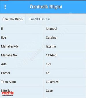 Çatalca İzzettin Satılık Arazi