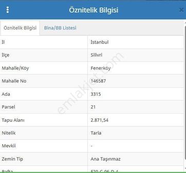 Silivri Fenerköy De Güzel Konum Da Satılık 2871 M2 Müstakiltarla