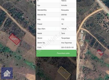 *yiğit Emlak Armutlu'dan*3kat%30villa İmarlı*arsa*