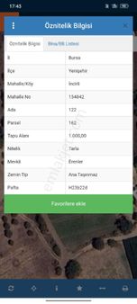 Bursa Yenişehir İncirli Satılık Tarla Acillll Acillll 1000 Mk Mükemmel Bir Tarla Köye Yakın