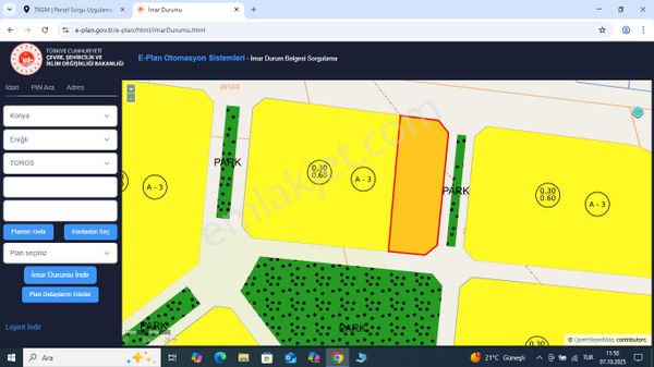 Toros Mahallesi 1.etap Toki Üzeri Satılık Köşe Müstakil Parsel