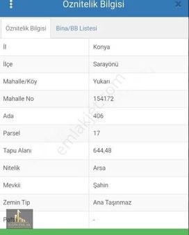 Sarayönü Merkez'de Satılık Arsa