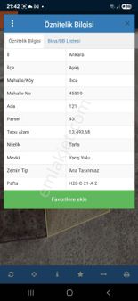 Ank Ayaş Ilıca Tek Tapu 28.108.m2 Elk Ve Suyu Olan Satılık Tarla