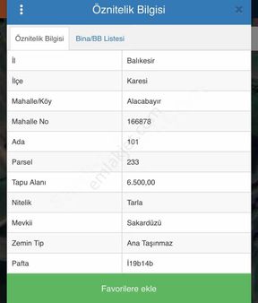 Balıkesir Karesi Alacabayır Da Resmi Yolu Olan Satılıktır
