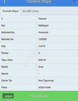 Kurtsoy'dan Kıranardında Villa Parseli