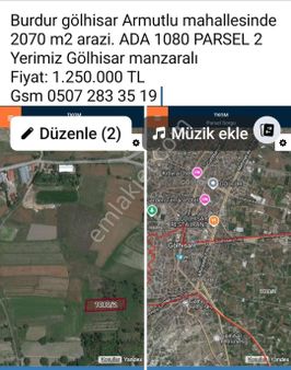 Burdur Gölhisar Armutlu'da Satılık