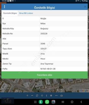 Tovi Franko Dan Milas Boğaziçi Full Deniz Manzaralı İmarlı Arsa