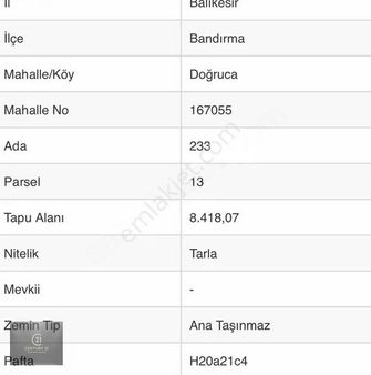 Doğruca Mahallesinde Geniş Ve Verimli Satılık Tarla