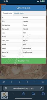 Koz Gayrimenkul Den Tecde De Villalık Arsa !!