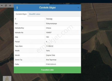 Kazan Emlaktan Ortaca Mh. Satılık 11.469 M2 Tarla