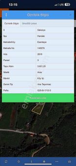 Hendek Esentepe De Satilik 3601 M2 İmarlı Arsa