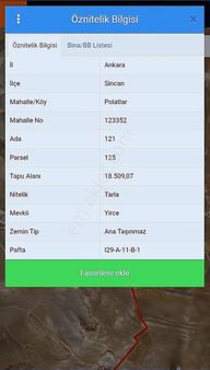 Sincan Polatlarda Yatırıma Uygun 18.509 M² Satılık Arsa