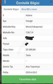 Eski Misis De Satılık Hisseli Sulu Tarla