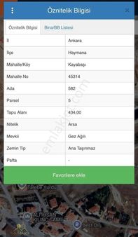 Karakaya Emlaktan Haymana Merkezde Satılık 434m2 İmarlı Arsa