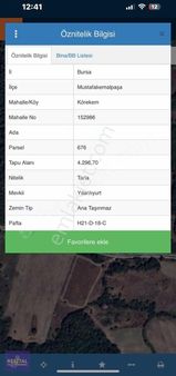 Bursa/mustafakemalpaşa/körekem Satılık Tarla