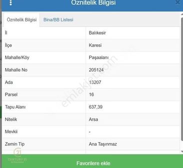 Century21 Bal'dan Paşaalanı Mahallesi Satılık Arsa