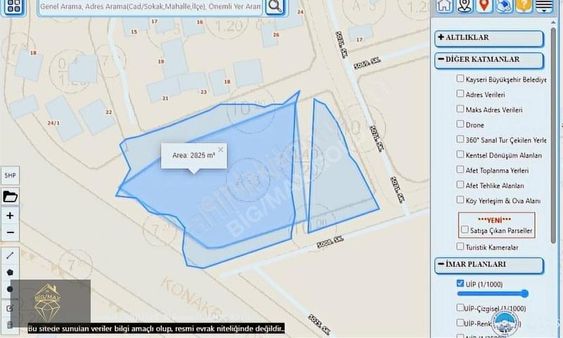 İncesu Saraycık Da Kadastro Tek Tapu 3.600 M2 Konut Parseli