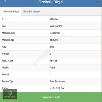 Manisa Bostanlarda İnşaata Hazır Arsa