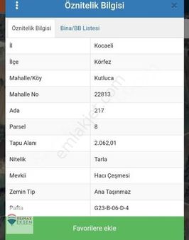 Kocaeli Kutluca'da Yatırımlık Satılık Tarla