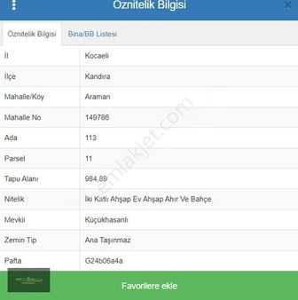 Meb Gayrimenkul Kandıra Aramanda İmarlı Uygun Fiyatlı Arsa