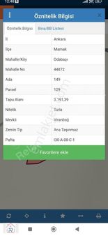 Relax Tr Gayrimenkul Ankara Mamak Odabaşı Satılık Tarla