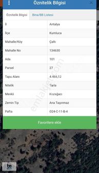 Kumluca Çaltı'da Yatırımlık Satılık Tarla