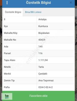 Kumluca Büyükalan'da Yatırımlık Fırsat Tarla