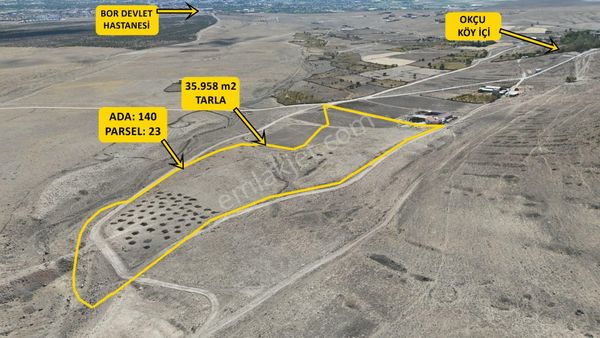 E.gökal Bor Okçu 35.958 M2 Tarla Fizik Tedavi Üstü ! Yatırım !