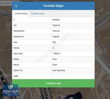 Turyap Metropol'den 7 Kata İmarlı 1997 M2 (ticari+konut)arsa