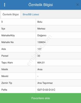 Bolu Merkez Doğancı Köyünde Satılık Arsa