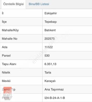Rw Detay / Tepebaşı Batıkent Mh. İmar Sınırında Yatırımlık Tarla