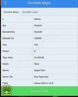 Ceyhanda E 5 Yakın Tek Tapu Tarla