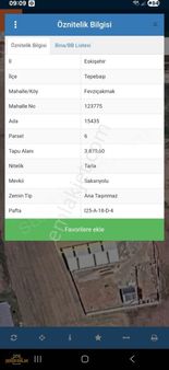 Şeker Emlaktan Satılık Fevziçakmak Mah.de 3880 M² Tarla