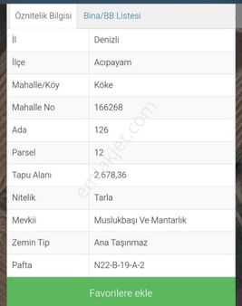 Rota’dan Acıpayam Köke’de Satılık Köşe Parsel Tarla