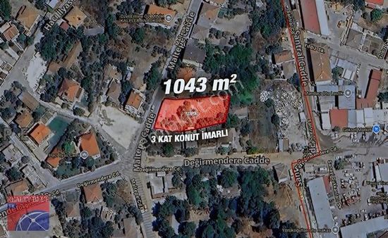 Maltepe Caddesi Üzerinde 1043m² Satılık 3 Kat Konut İmarlı Arsa